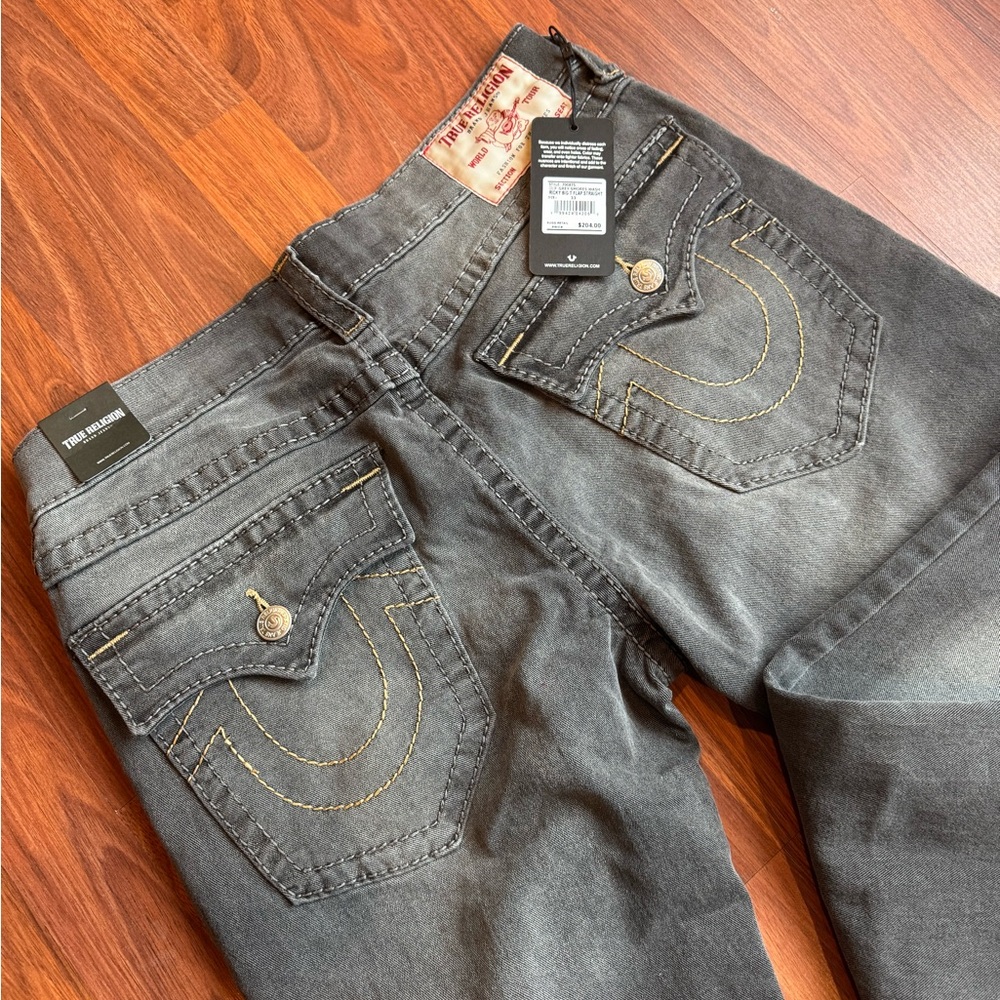 True Religion Men's Charcoal Relaxed Jeans